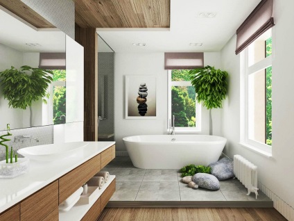 A design a fürdőszobában egy magánházban fotó