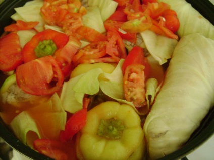 Töltött zöldségek rizzsel és darált hús -, hogyan kell elkészíteni töltött zöldségek, a lépésről lépésre recept fotók
