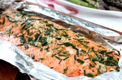 Trout kemencében sült fóliába darab recept fotókkal, blog szakács (sült) Trout kemencében sült fóliába darab recept képpel, a kulináris blog