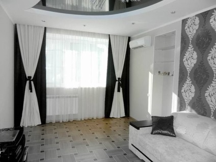 Photo függönyök stílusában high-tech design a belső, a nappali, hálószoba, konyha, videó