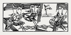 Woodcut - egy (papír hasonló anyagból) Fametszet - a