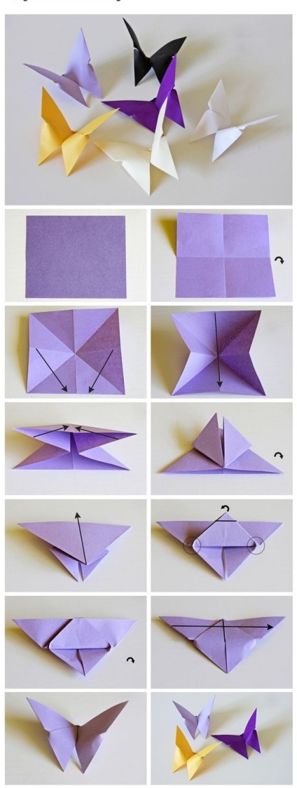Melyek a rendszerek origami papír lepkék, hogyan lehet egy origami pillangó