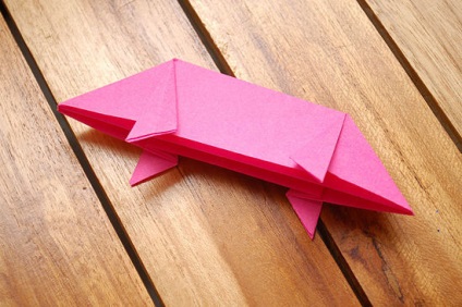 Hogyan készítsünk egy disznó origami papír cistrc (sertés origami papír) Hogyan készítsünk egy disznó origami papír cistrc