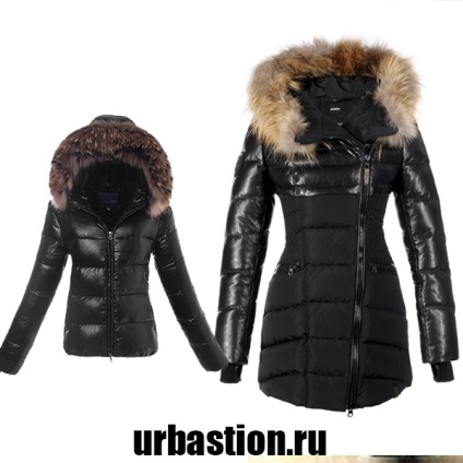 Női bőr kabát téli 2018-2019, a fénykép divatmodell prémes
