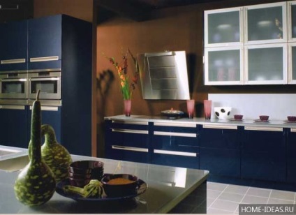 Kitchen kék (25 fotó) hogyan díszítik a konyhában, kék