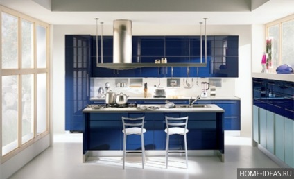 Kitchen kék (25 fotó) hogyan díszítik a konyhában, kék