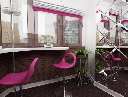 Konyha, erkély design unió csatlakozik a nappali elrendezése, ez lehetséges, és ha szükséges,