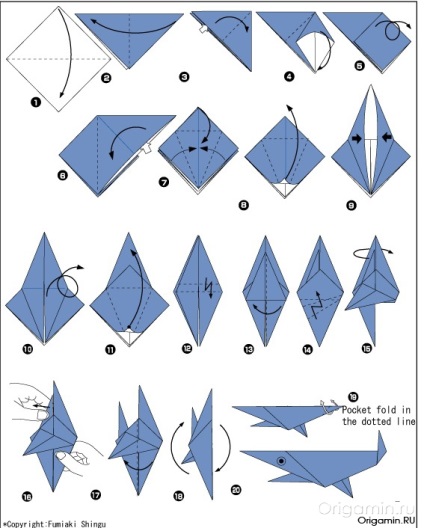 Origami papír Shark - minden origami (papír) Origami papír Shark - szól origami