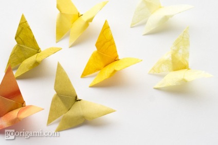 Origami pillangó diagram és lépésről lépésre