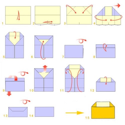 Origami boríték boríték rendszer a papírpénz és a szív