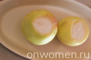 Sült alma a cukorral sütőben recept egy fotó