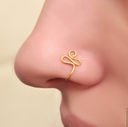 Piercing gubanc az orr, a nyelv, ajak (szúró gubanc a tapadókorong) Piercing gubanc az orr, nyelv, ajak
