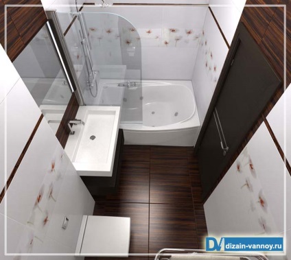 Tervezés egy fürdőszoba és egy WC-vel - egy fotó elrendezés és példák
