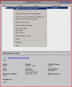 Építése failover (failover) klaszter alapú Windows 2008 Server és a Hyper-V