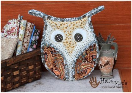 Potholder „bagoly” saját kezűleg (tack tack bagoly minta saját kezűleg, hogyan kell varrni a mester osztály bagoly baglyok szövet) Potholder „bagoly” saját kezűleg
