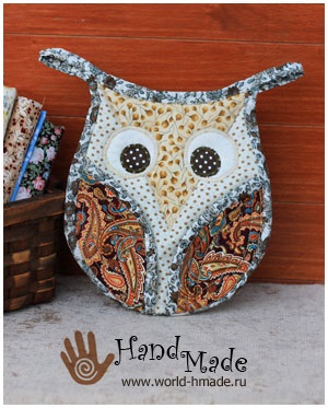 Potholder „bagoly” saját kezűleg (tack tack bagoly minta saját kezűleg, hogyan kell varrni a mester osztály bagoly baglyok szövet) Potholder „bagoly” saját kezűleg