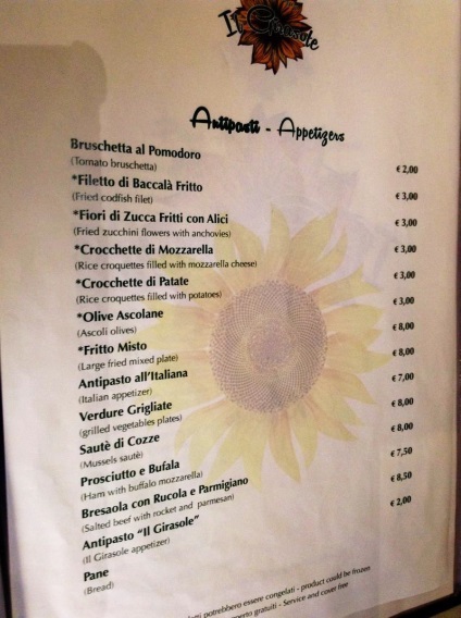 A munkát az olasz közétkeztetés (olasz ételek) A munkát az olasz vendéglátás