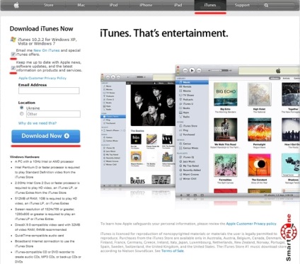 Regisztráció az itunes pc (regisztráció) Regisztráció az itunes pc