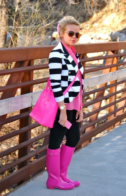 Pink csizma, amit viselni fotó street style