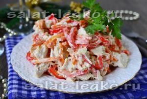 Csirke saláta, paprika és sárgarépa (saláta) Saláta csirkemell, paprika és sárgarépa