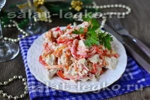 Csirke saláta, paprika és sárgarépa (emlő) Saláta csirkemell, paprika és sárgarépa