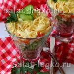 Csirke saláta, paprika és sárgarépa (sárgarépa) Saláta csirkemell, paprika és sárgarépa