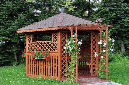 Hatszögletű pavilon kezüket (fotó) (kar) Hatszögletű pavilon kezüket (fotó)