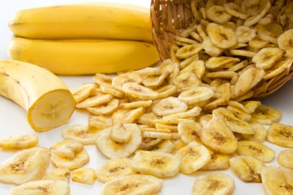 Szárított banán előnyök és kárt az emberi test