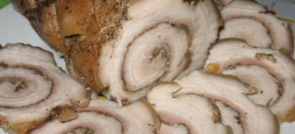 Sertés, sült fólia - sült sonka receptek, escalope és tekercs sertéshús a sütőben fóliával (sertés) Sertés, sült fólia - sült sonka receptek, escalope and roll a sertéshús a sütőben fóliával