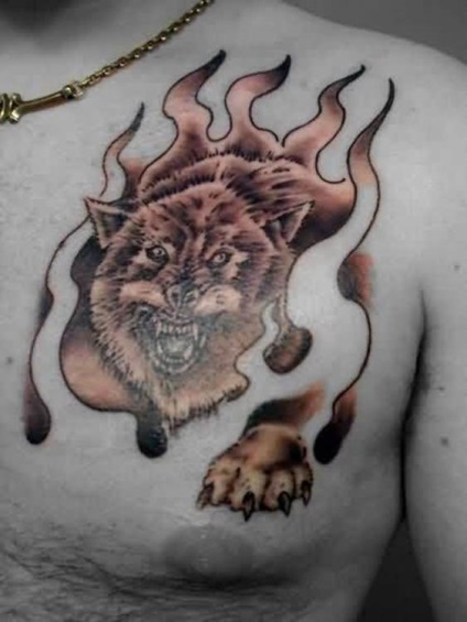 Татуювання вовк, оскал вовка, значення тату, 31 фото