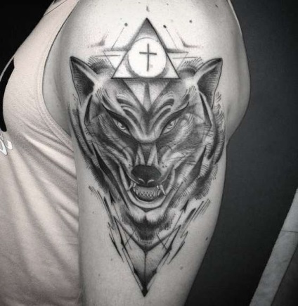 Tattoo farkas tetoválás érték, 42 ​​fényképek, vázlatok
