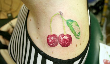 Tattoo cseresznye, szín, stílus, technika, méret és a test felszínére