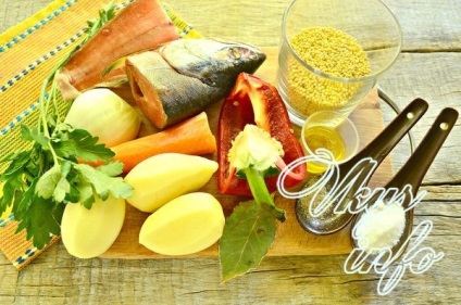 Fül rózsaszín lazac feje és farka recept fényképpel (recept) Fül rózsaszín lazac fejét és farkát a receptet egy fotó
