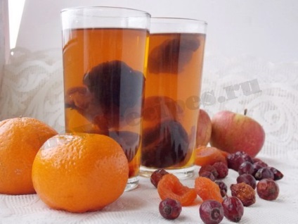 Uzvar - kompót szárított gyümölcs lépésről lépésre recept fotók