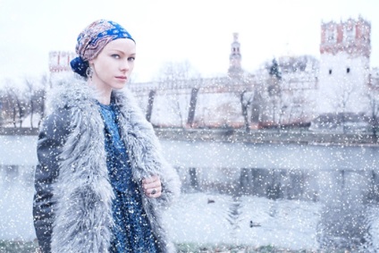 10 divat ötletek, mint szépen kötni egy sálat a fejét télen