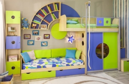 Gyermek szekrény ágy (56 fotó) hajtogatás és beépített modellt a gyermekek számára, beépített modellt