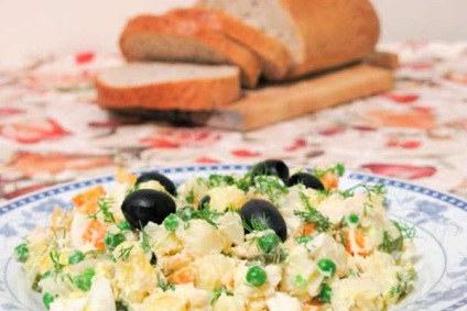 Diétás Olivier kiválasztása receptek nélkül burgonya (recept) Diétás Olivier válogatott receptek nélkül burgonya