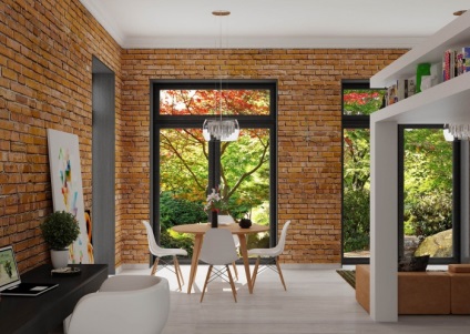 A design a nappali ablakai különböző falak fotó