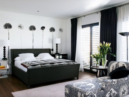 belső hálószoba design fekete színű (tervezés) Belsőépítészet hálószoba fekete