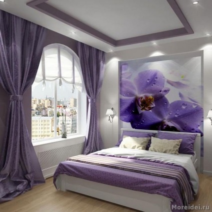 Tervezze lila hálószoba - hogyan kell hozzáadni a kényelem és ne vigyük túlzásba a szín
