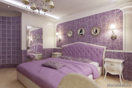 Tervezze lila hálószoba - hogyan kell hozzáadni a kényelem és ne vigyük túlzásba a szín