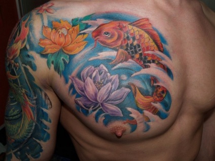 Fotók és jelentősége tetoválás koi ponty