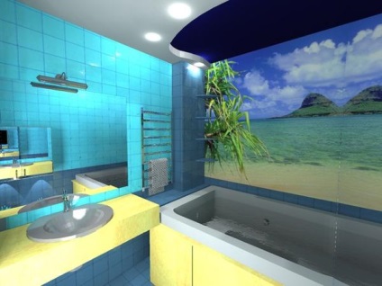 Falfestmény a fürdőszobában (vízálló) kép és felülvizsgálat