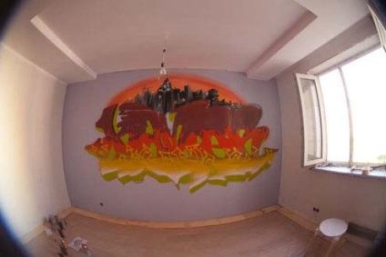 Graffiti a belső a lakás az ő keze (lakás) Graffiti a belső a lakás az ő keze
