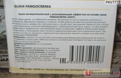 Guam Anti-cellulit krém melegítő hatása alapján fangocrema szennyeződés - „meg akarják szerezni