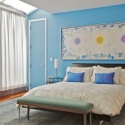 Belsőépítészeti tervezés és egy kék hálószoba, 30 modern elképzelések a fotó