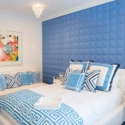 Belsőépítészeti tervezés és egy kék hálószoba, 30 modern elképzelések a fotó