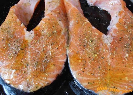 Hogyan kell főzni a lazac steak grill pác szósz hal - recept fotók