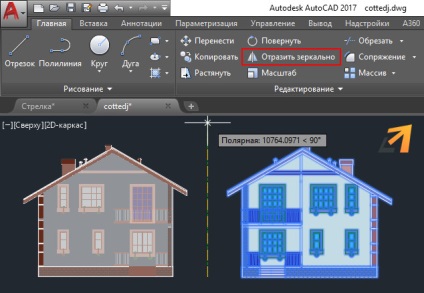 AutoCAD «tükör» parancsot (a tükör AutoCAD) Csapat AutoCAD «Mirror»