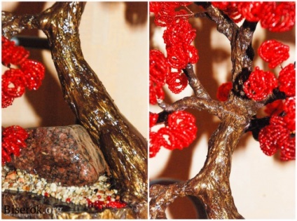 Piros gyöngyös bonsai